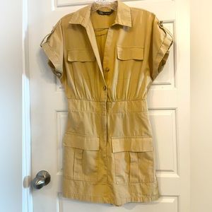 ZARA Poplin Cargo Jumpsuit Short